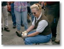 Dr Strasser demonstrates her trim